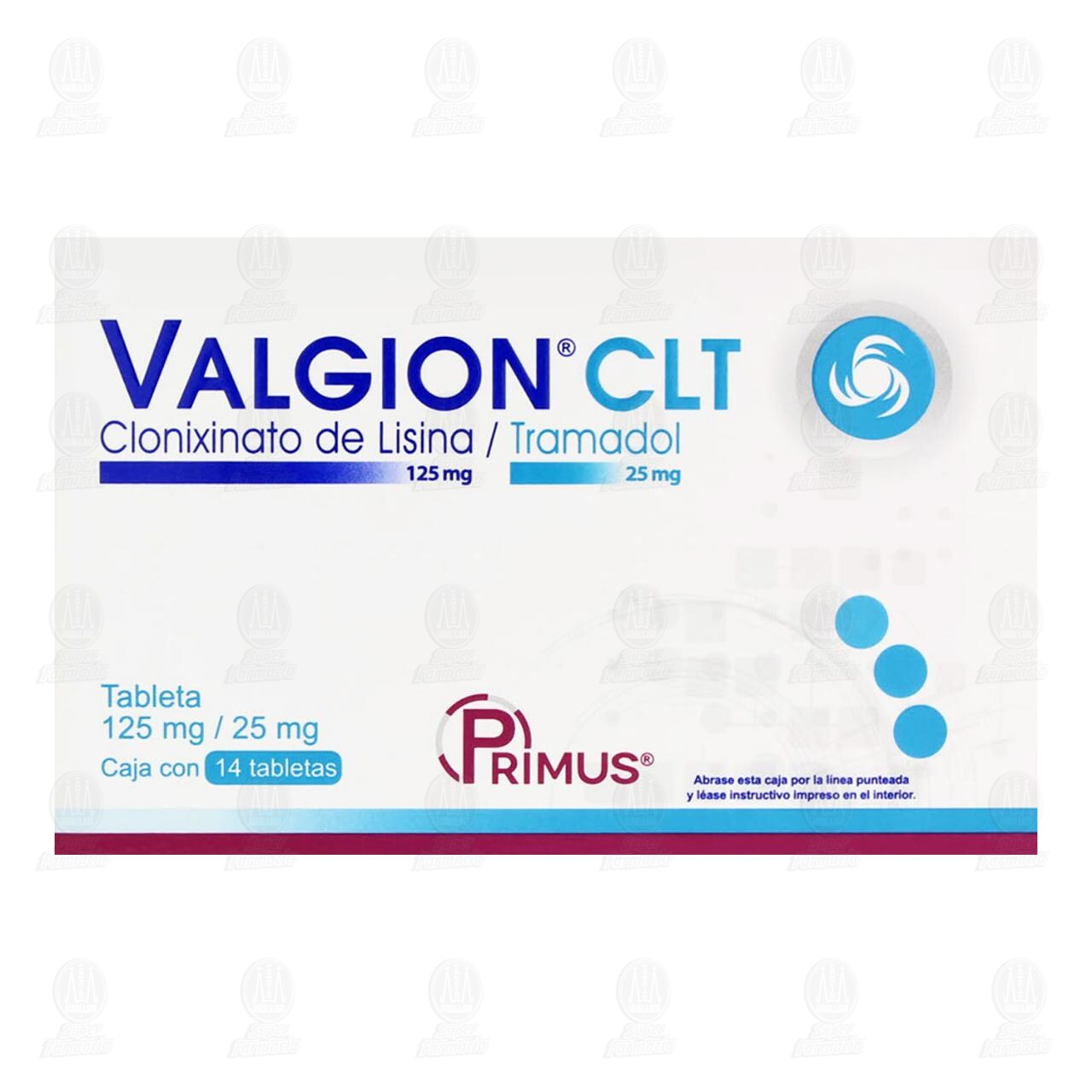 Valgion CLT 125mg/25mg, 14 Tabletas. image number 1