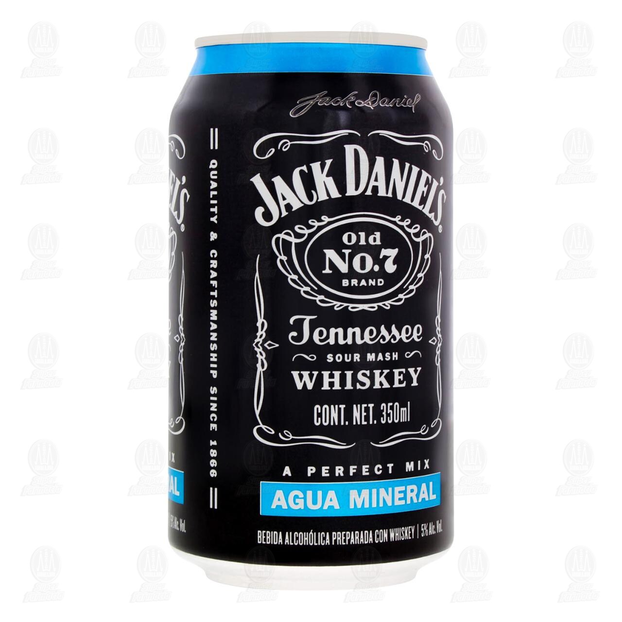 Bebida Preparada Jack Daniel's Whiskey con Agua Mineral, 350 ml.