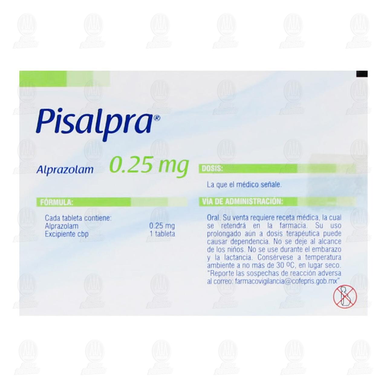 Pisalpra 0.25 mg, 30 Tabletas. image number 2