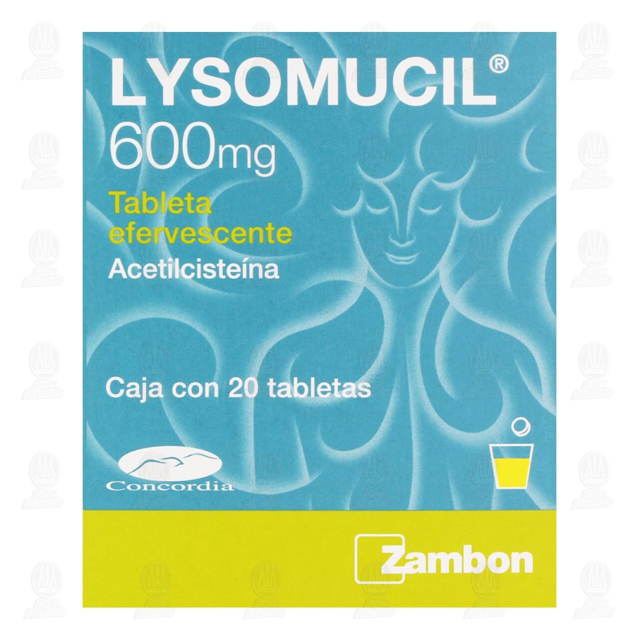 Lysomucil 600 mg, 20 Tabletas Efervescentes. image number 1