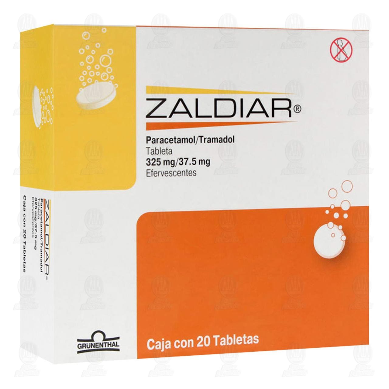 Zaldiar 325mg/37.5mg, 20 Tabletas Efervescentes. image number 0