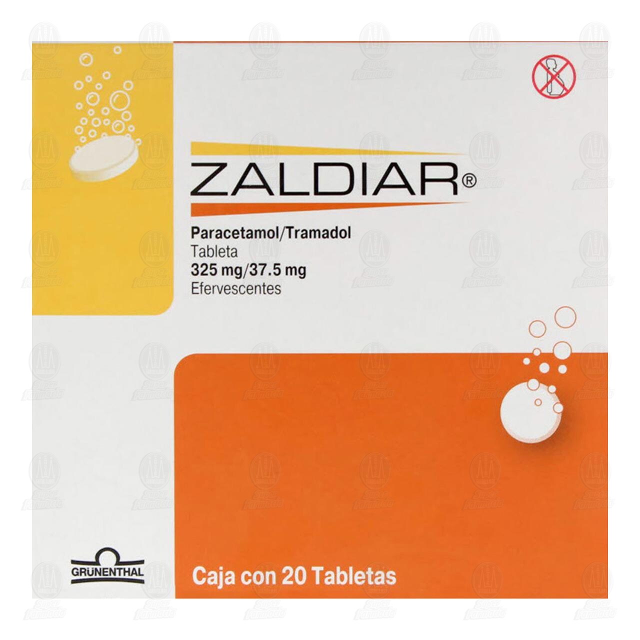 Zaldiar 325mg/37.5mg, 20 Tabletas Efervescentes. image number 1