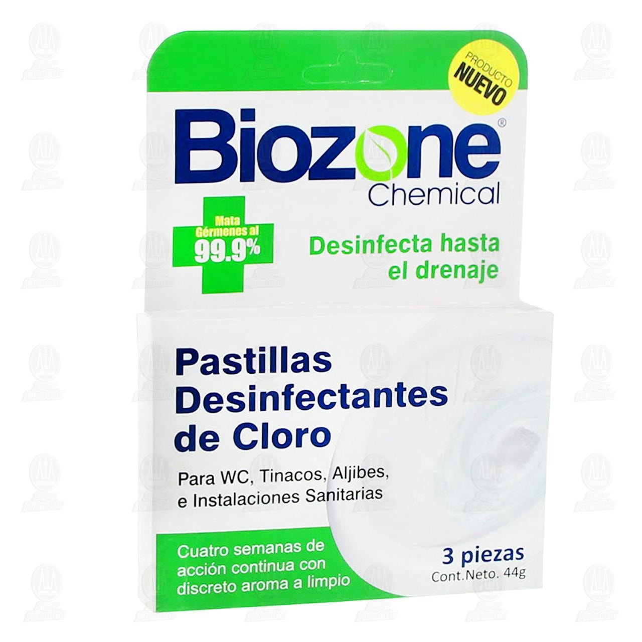 dentro de poco meditación estilo Pastilla Desinfectante Biozone Chemical de Cloro, 44 gr.