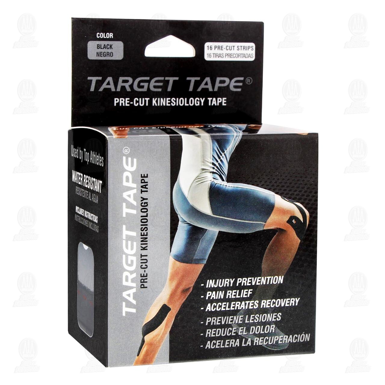 Venda Kinesiol&oacute;gica Target Tape Color Negro, 16 pzas. image number 0
