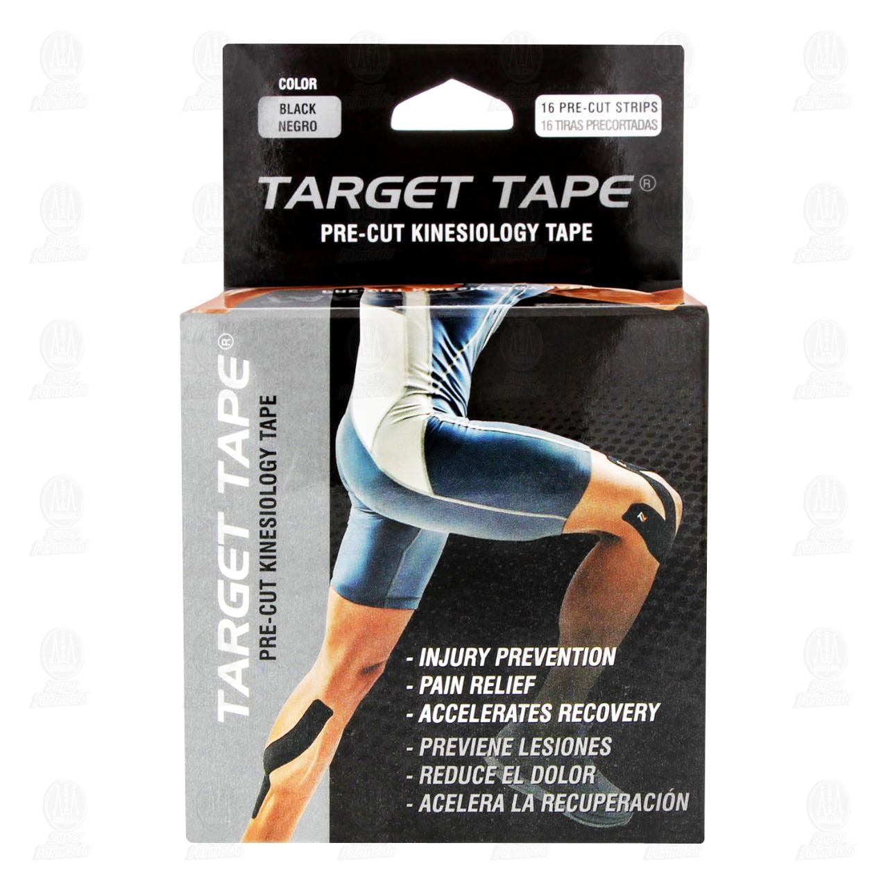 Venda Kinesiol&oacute;gica Target Tape Color Negro, 16 pzas. image number 1