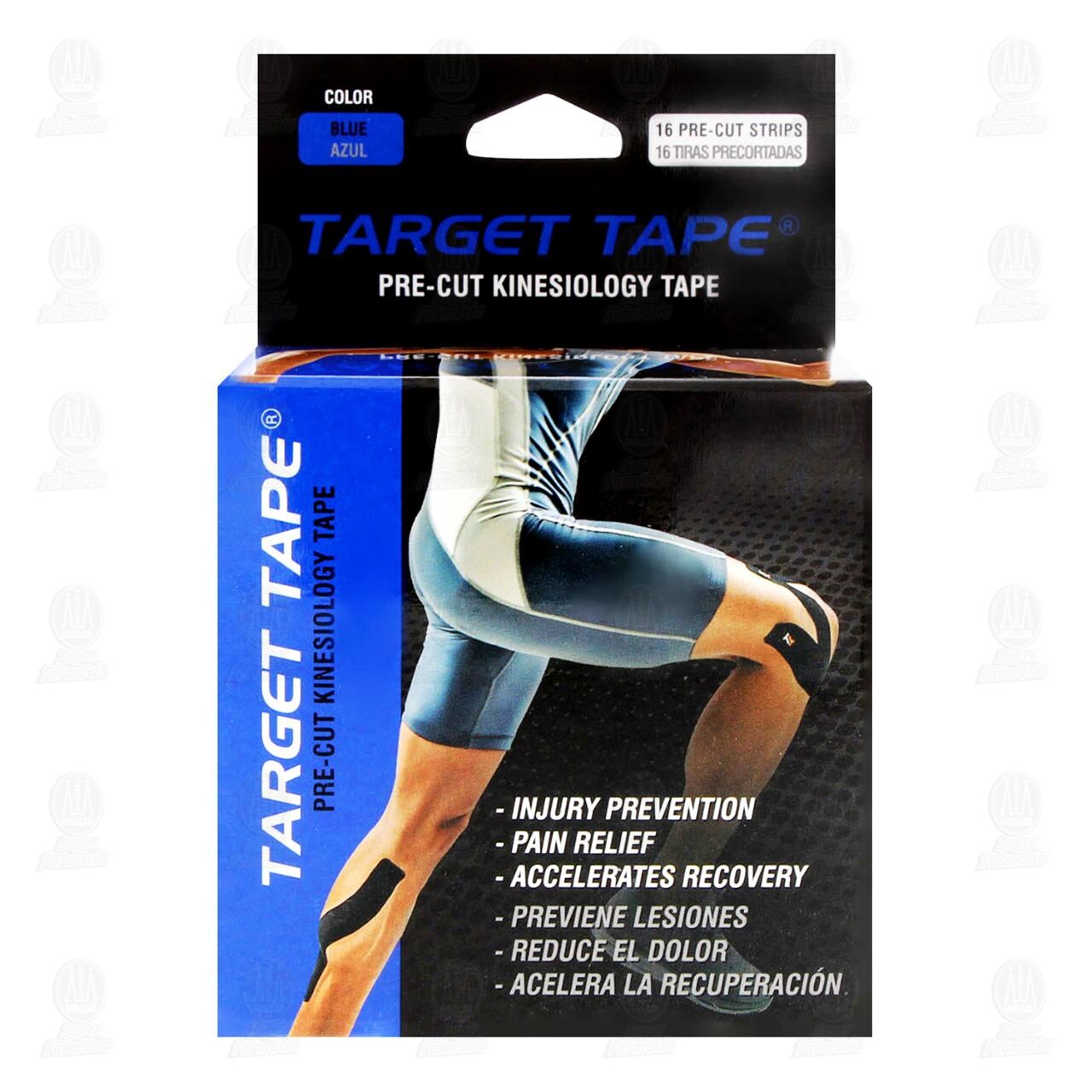 Venda Kinesiol&oacute;gica Target Tape Color Azul, 16 pzas. image number 1