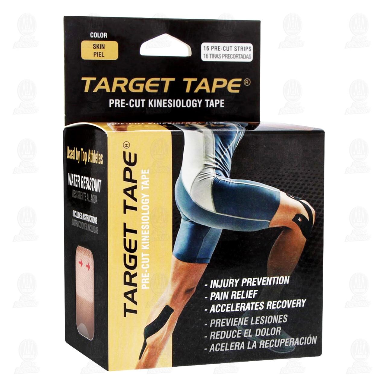 Venda Kinesiol&oacute;gica Target Tape Color Piel, 16 pzas.