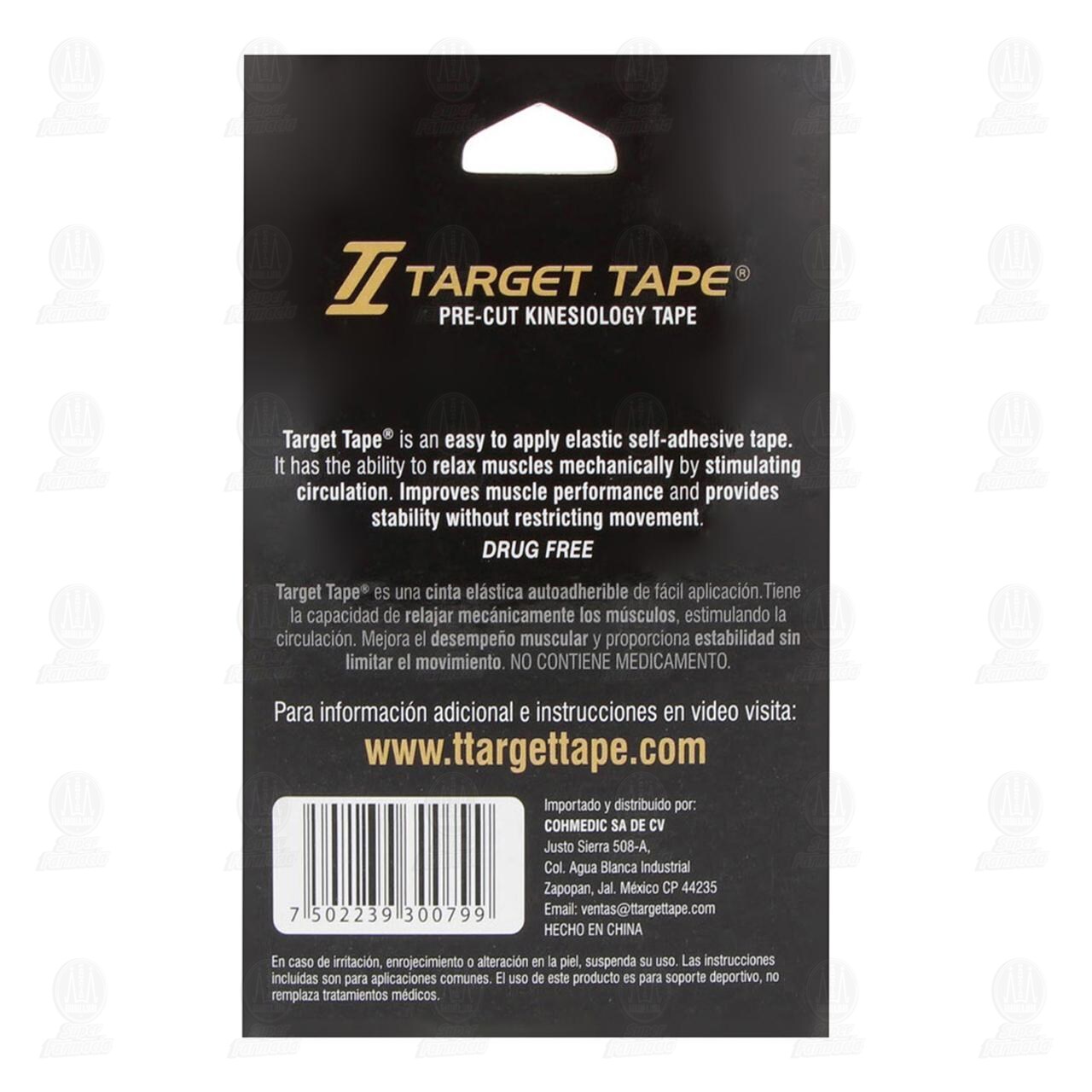 Venda Kinesiol&oacute;gica Target Tape Color Piel, 16 pzas. image number 2