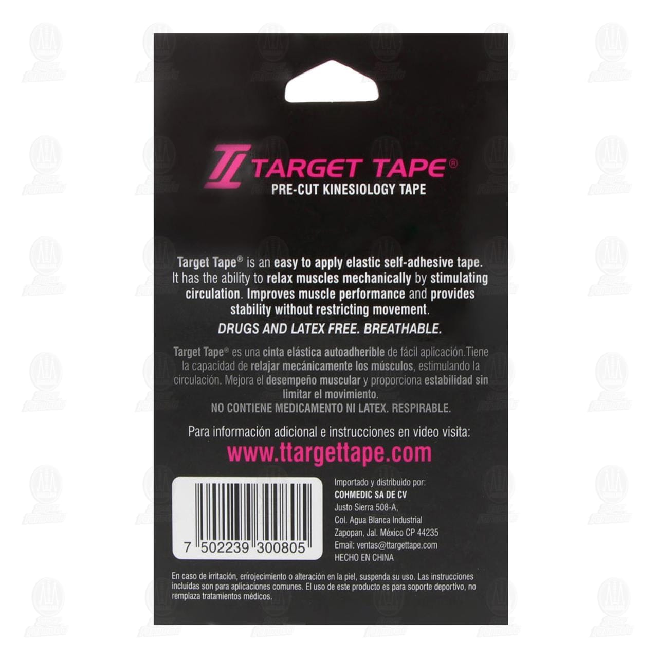 Venda Kinesiol&oacute;gica Target Tape Color Rosa, 16 pzas. image number 2