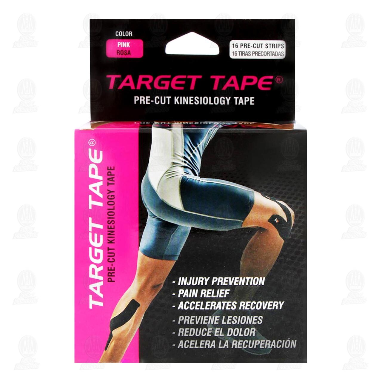 Venda Kinesiol&oacute;gica Target Tape Color Rosa, 16 pzas. image number 1