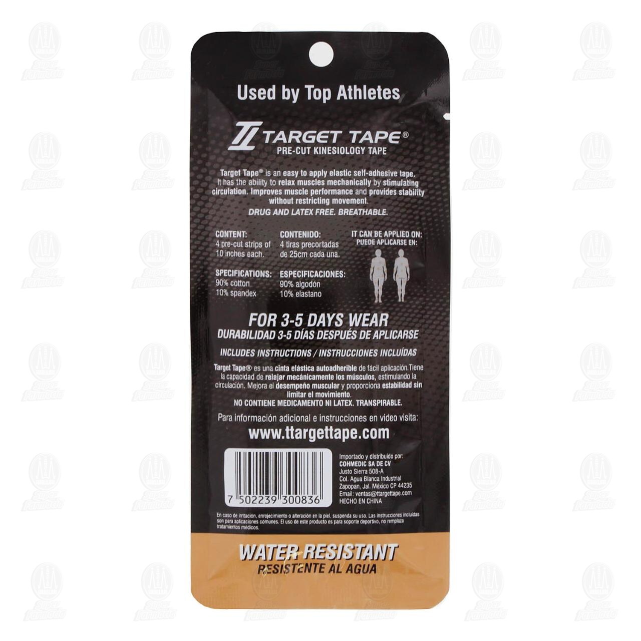 Venda Kinesiol&oacute;gica Target Tape Color Piel, 4 pzas. image number 1