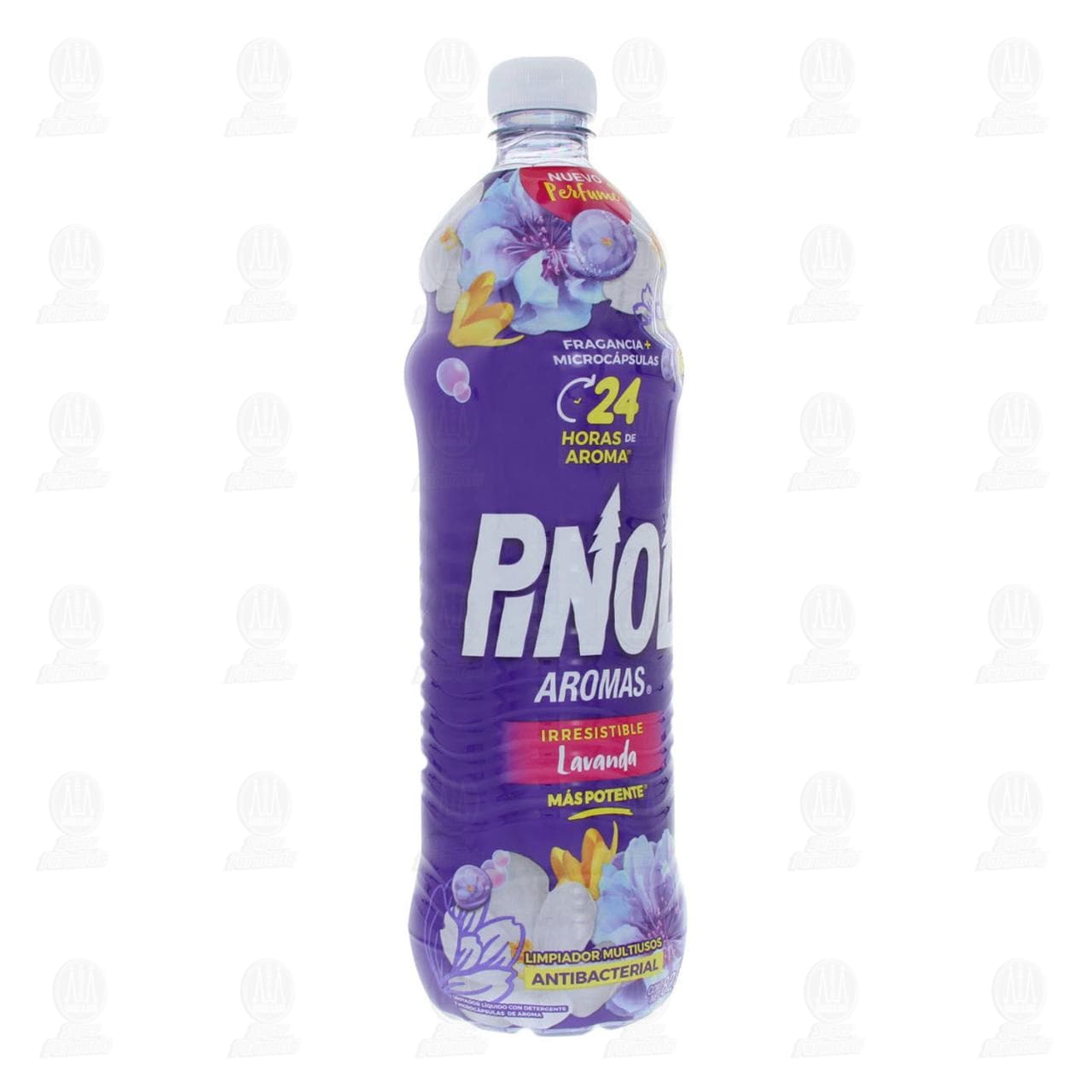 Imagen para Limpiador líquido multiusos Pinol Aromas antibacterial con fragancia a lavanda y microcápsulas para 24 horas de aroma. Envase con 828 mililitros.