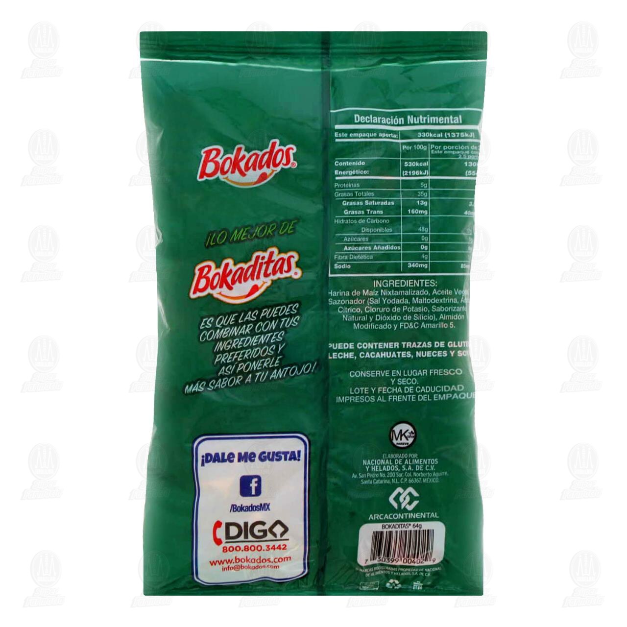 Frituras Bokaditas Sazonadas con Sabor Lim&oacute;n, 64 gr. image number 1