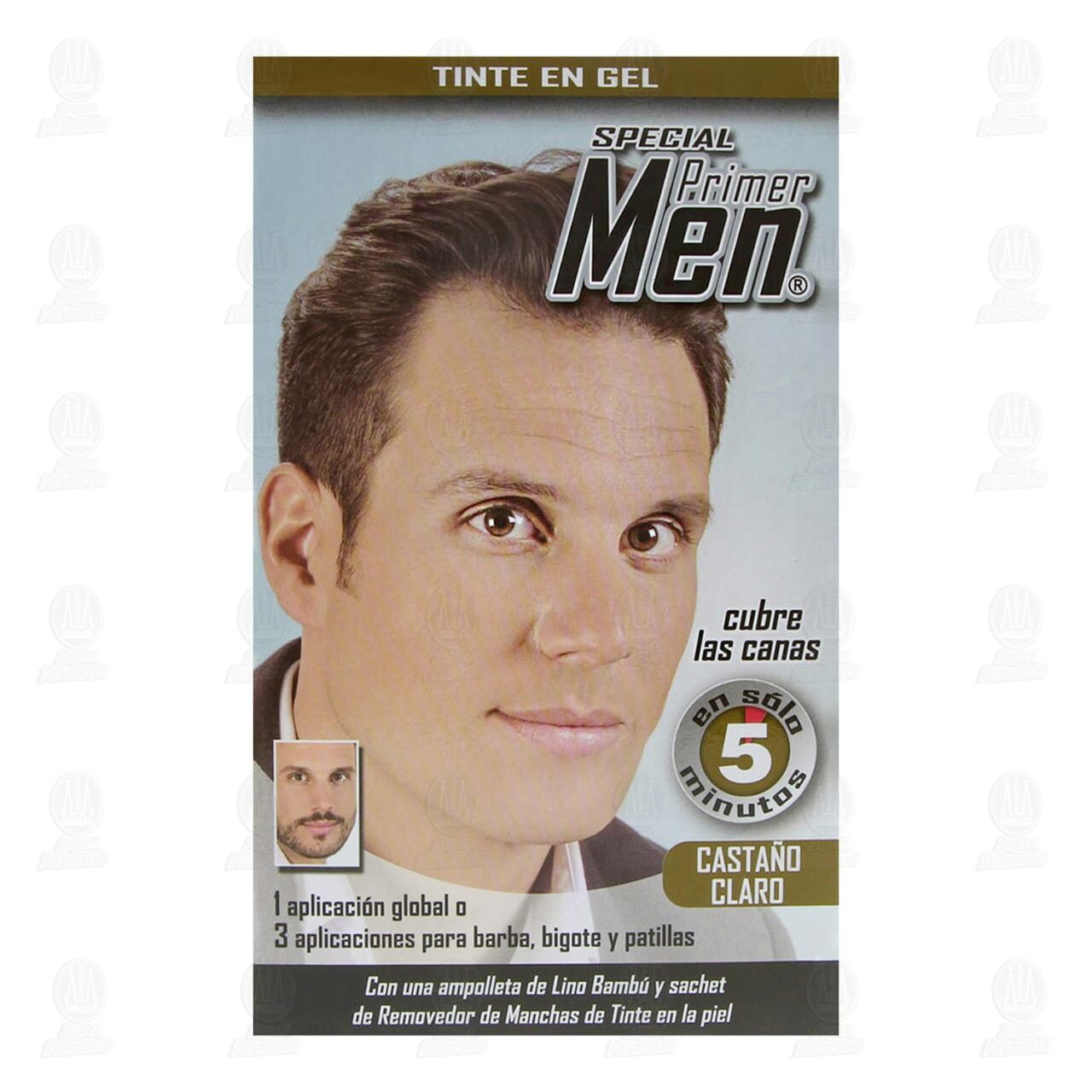 Tinte en Gel Special Primer Men Color Casta&ntilde;o Claro con Lino Bamb&uacute;, 1 pz. image number 1