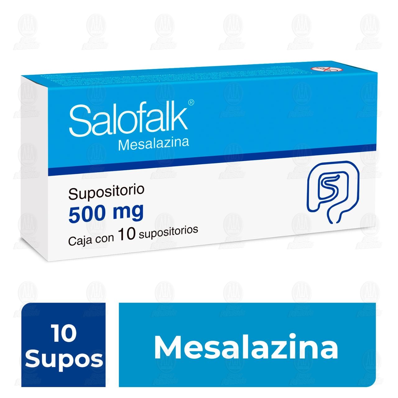 Salofalk 500 mg, 10 Supositorios. image number 2