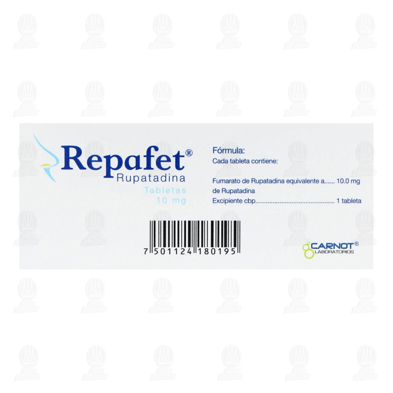 Repafet 10 mg, 10 Tabletas. image number 2