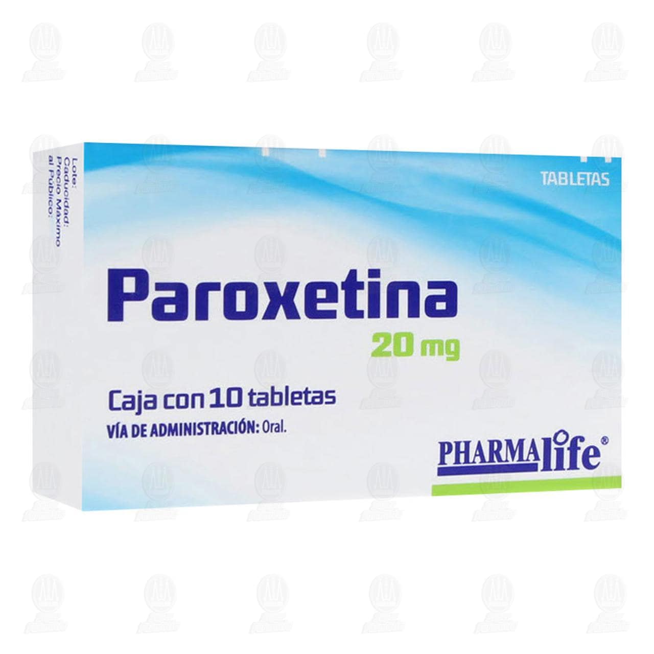 Paroxetina 20 mg, 10 Tabletas Pharmalife. image number 0