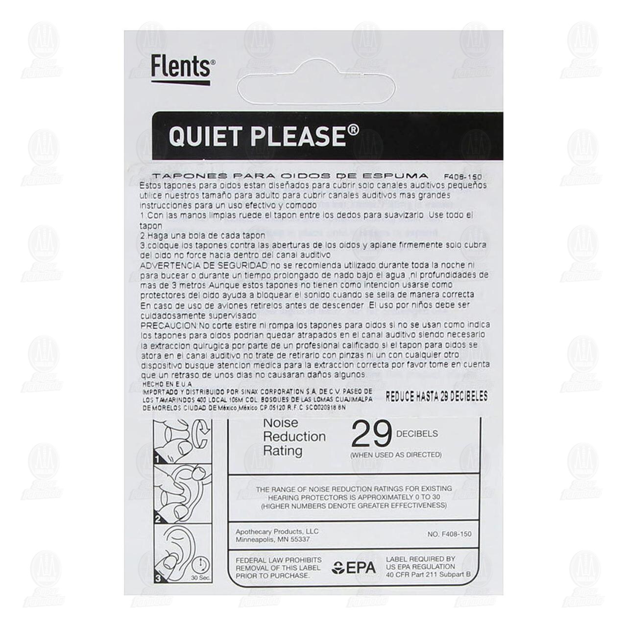 Tapones Para O&iacute;do Flents Adulto, 10 pzas. image number 2
