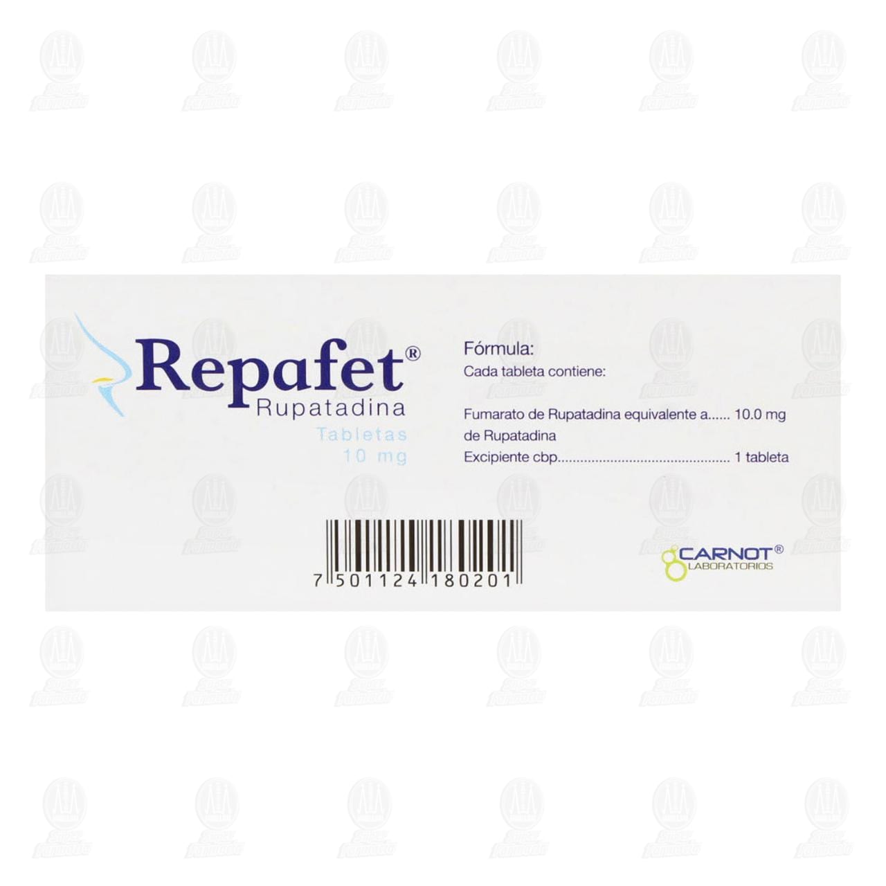 Repafet 10 mg, 20 Tabletas. image number 2