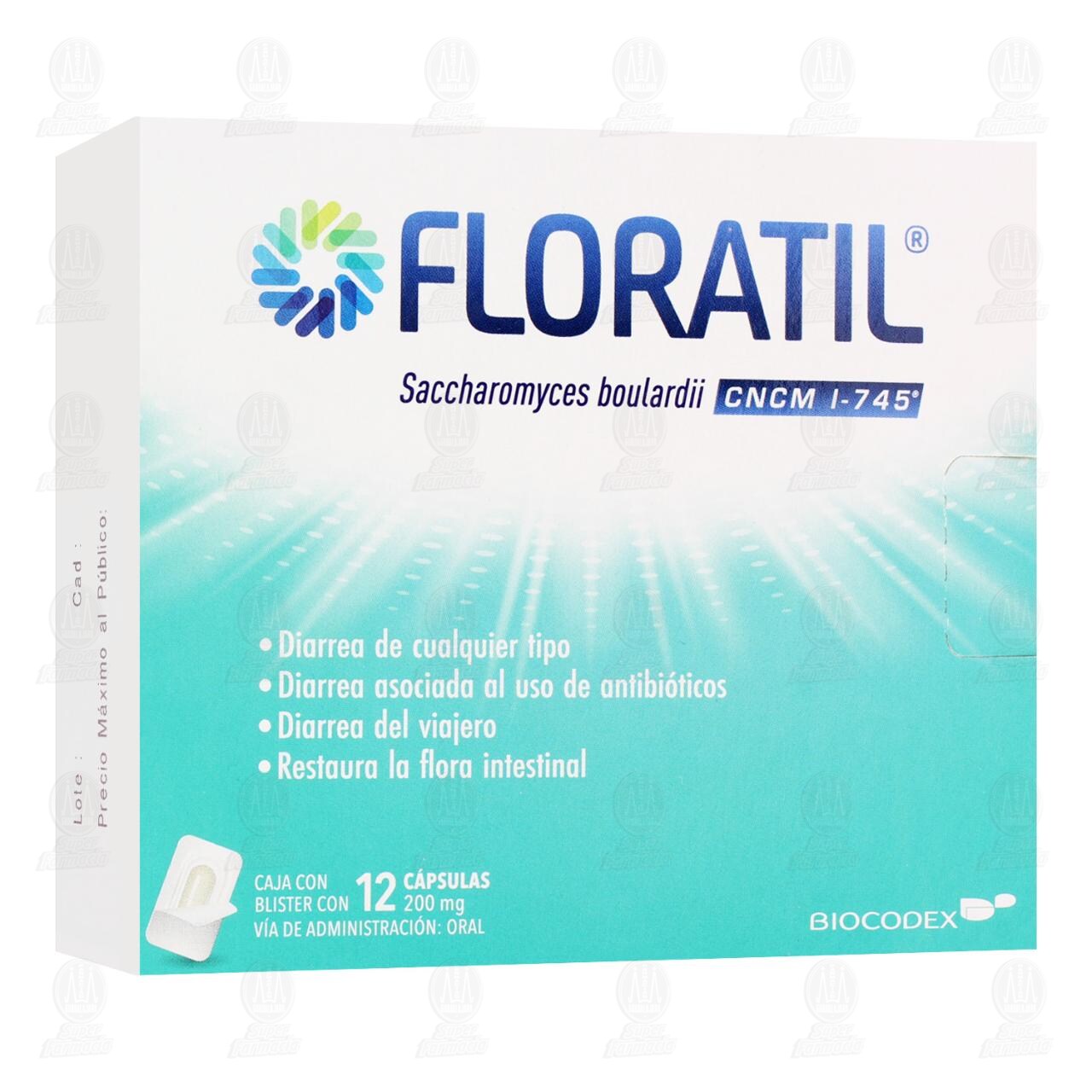 Imagen para Floratil 200mg 12 Cápsulas