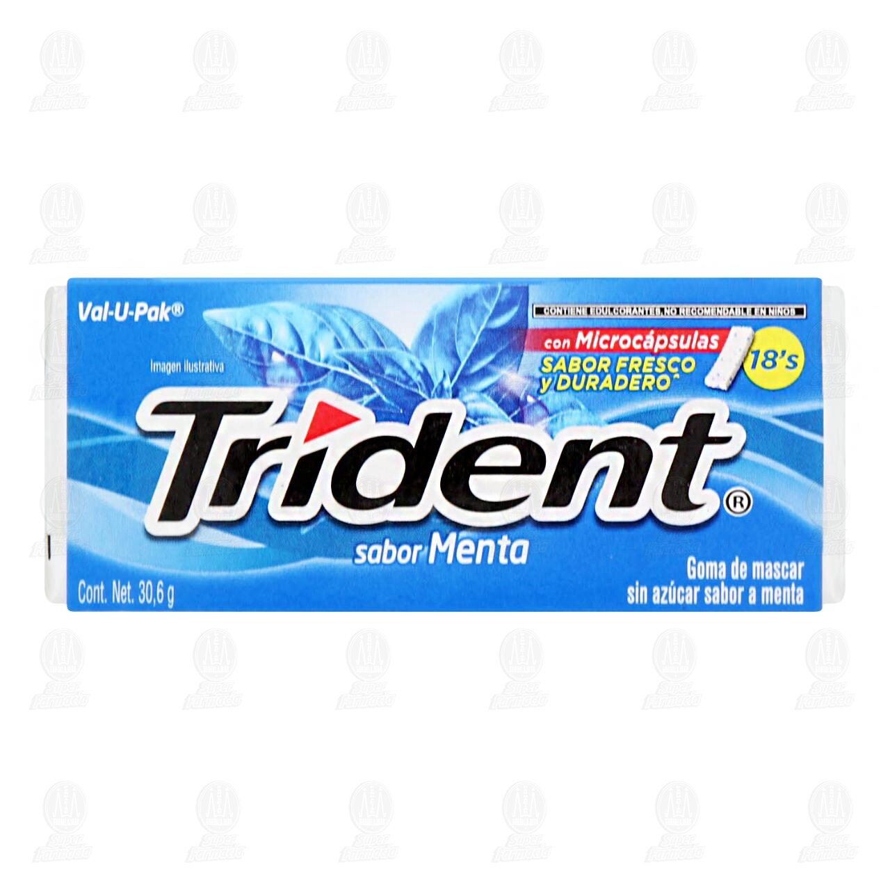 Goma de Mascar Trident Sabor Menta, 30.6 gr.