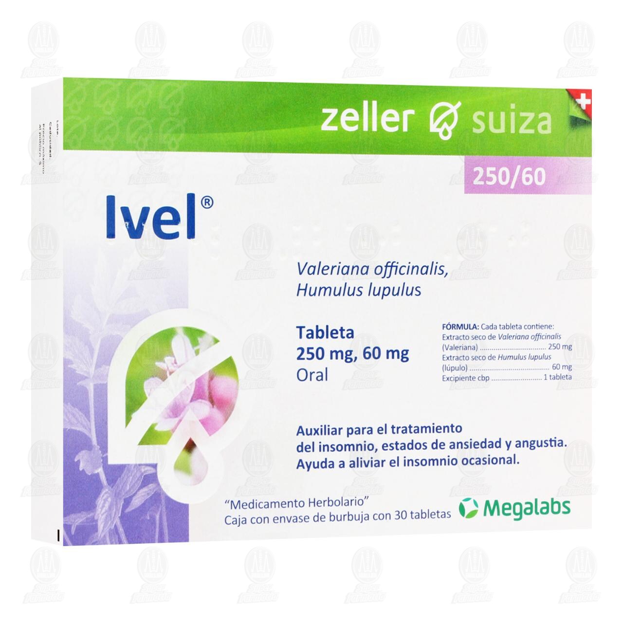 Ivel 250mg/60mg, 30 Tabletas. image number 0