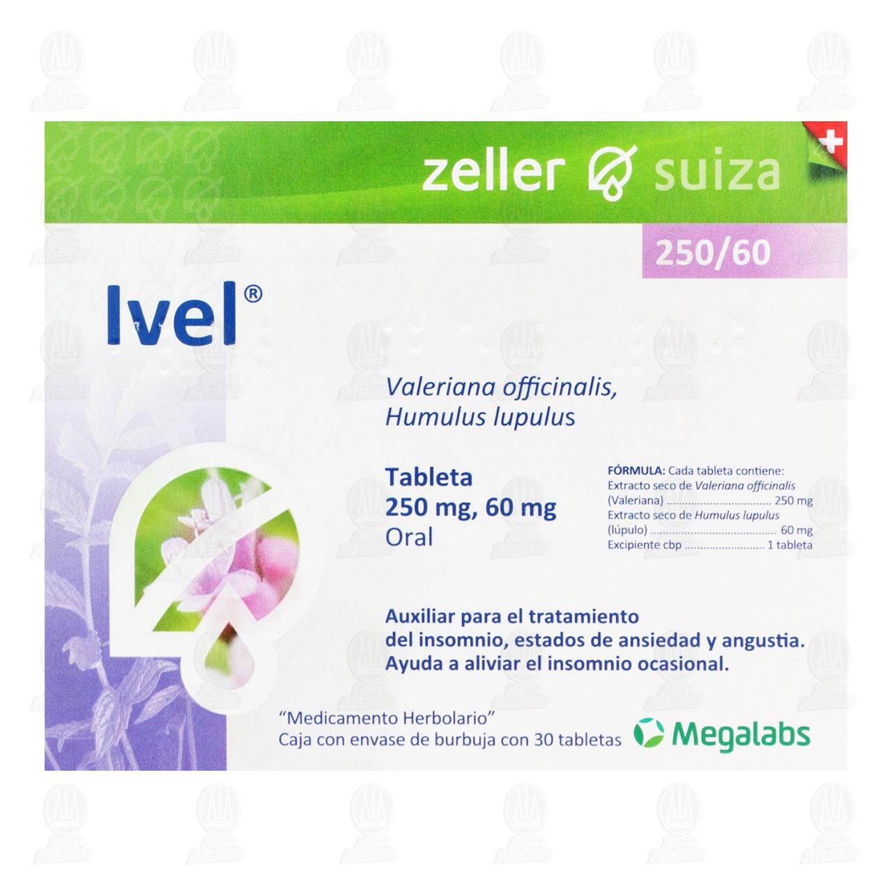 Ivel 250mg/60mg, 30 Tabletas. image number 1