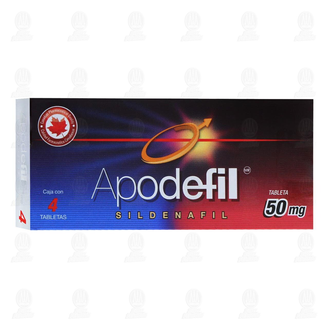 Apodefil 50 mg, 4 Tabletas. image number 0
