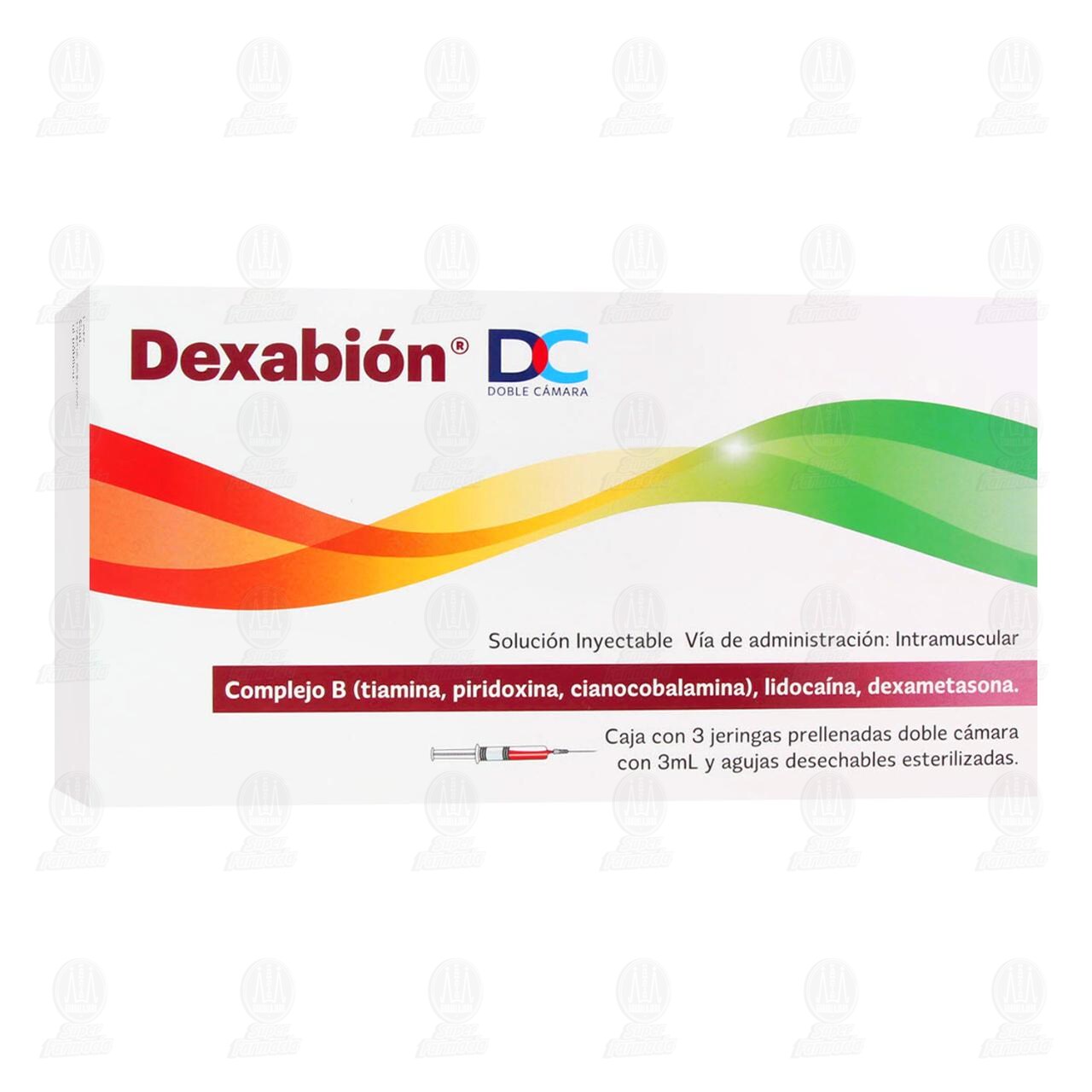 Dexabi&oacute;n DC 3 Jeringas Prellenadas Doble C&aacute;mara con 3 ml y Agujas Desechables Esterilizadas. image number 0