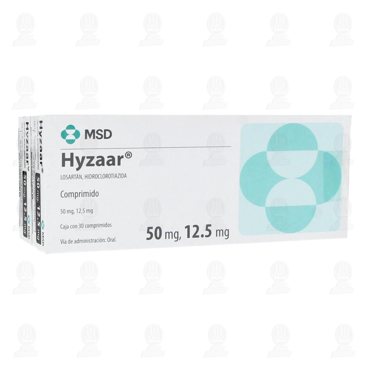 Pack Hyzaar 50mg/12.5mg, 2 Cajas 30 Comprimidos c/u. image number 0