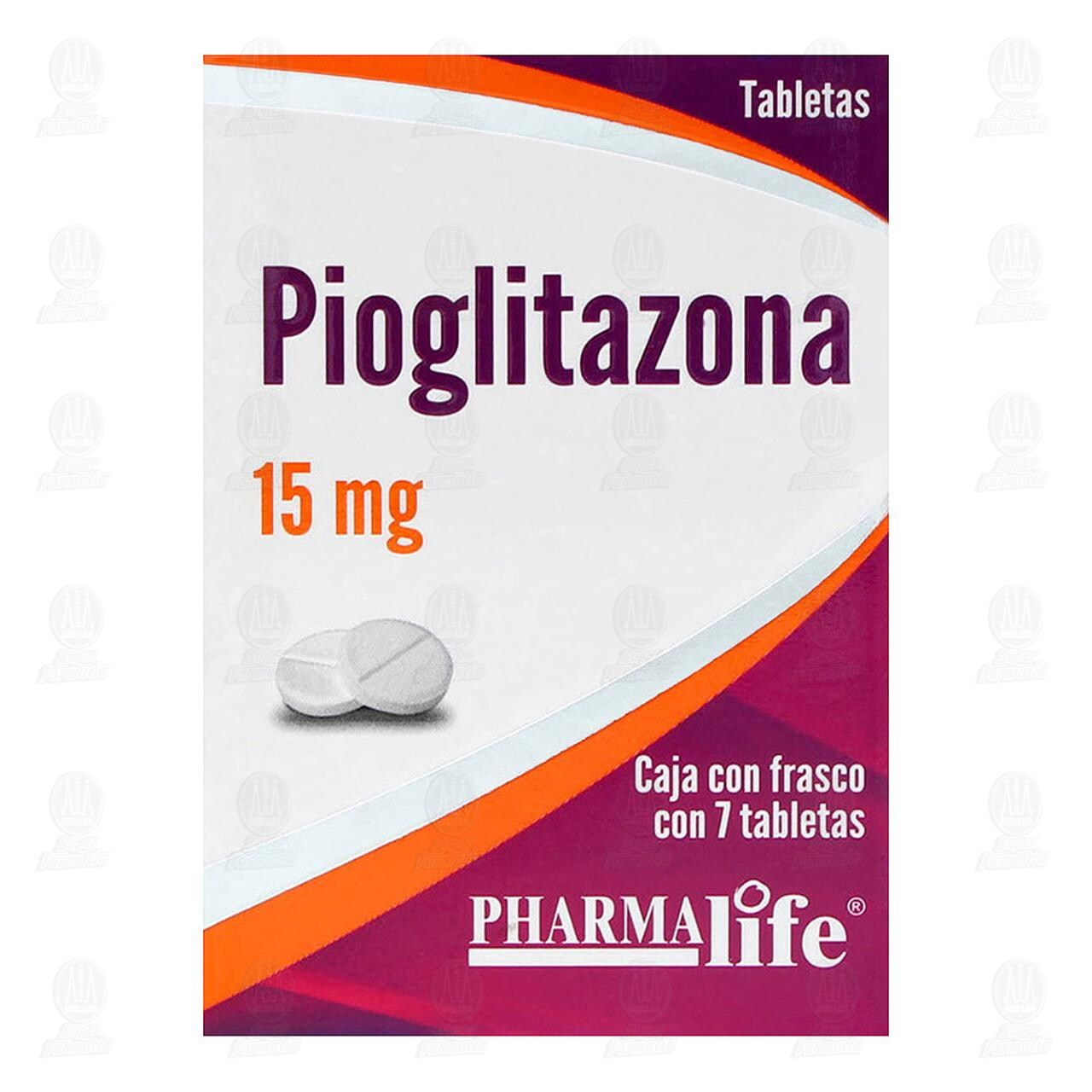 Pioglitazona 15 mg, 7 Tabletas Pharmalife. image number 1