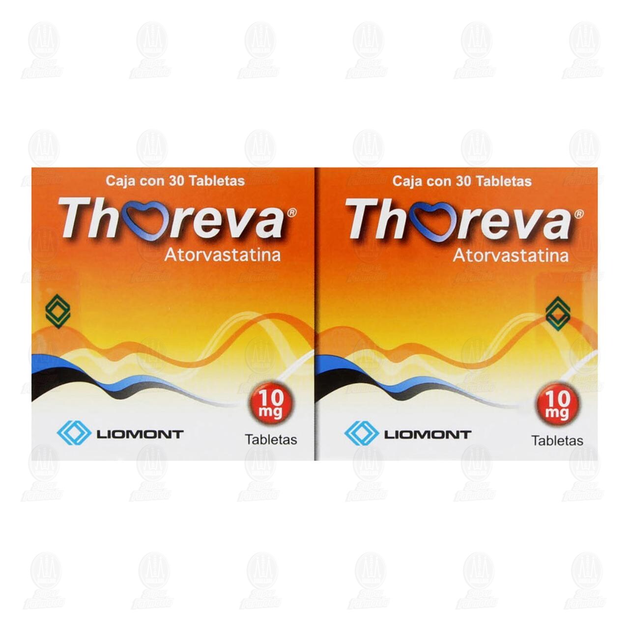 Thoreva 10 mg Dual, 2 Cajas de 30 Tabletas c/u. image number 1