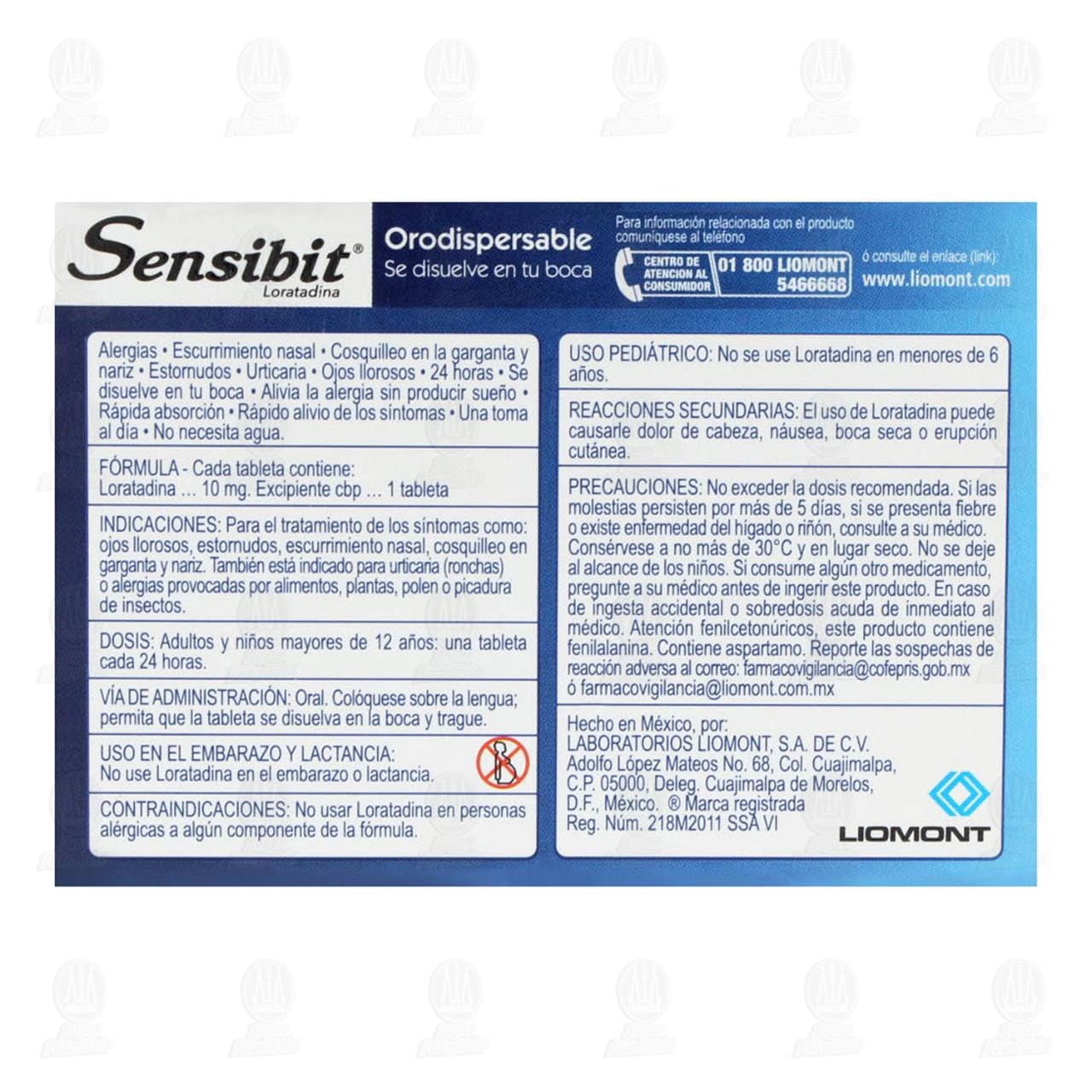Sensibit Orodispersable 10 mg, 10 Tabletas. image number 2