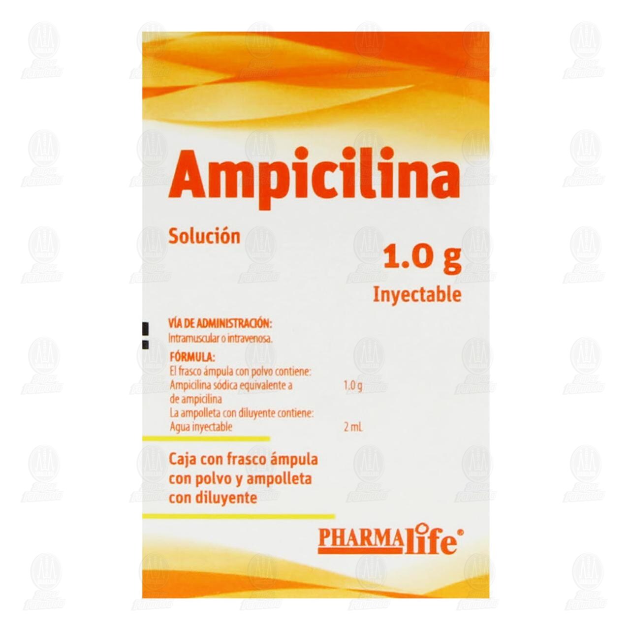 Ampicilina 1.0 gr, Soluci&oacute;n Inyectable Pharmalife. image number 1