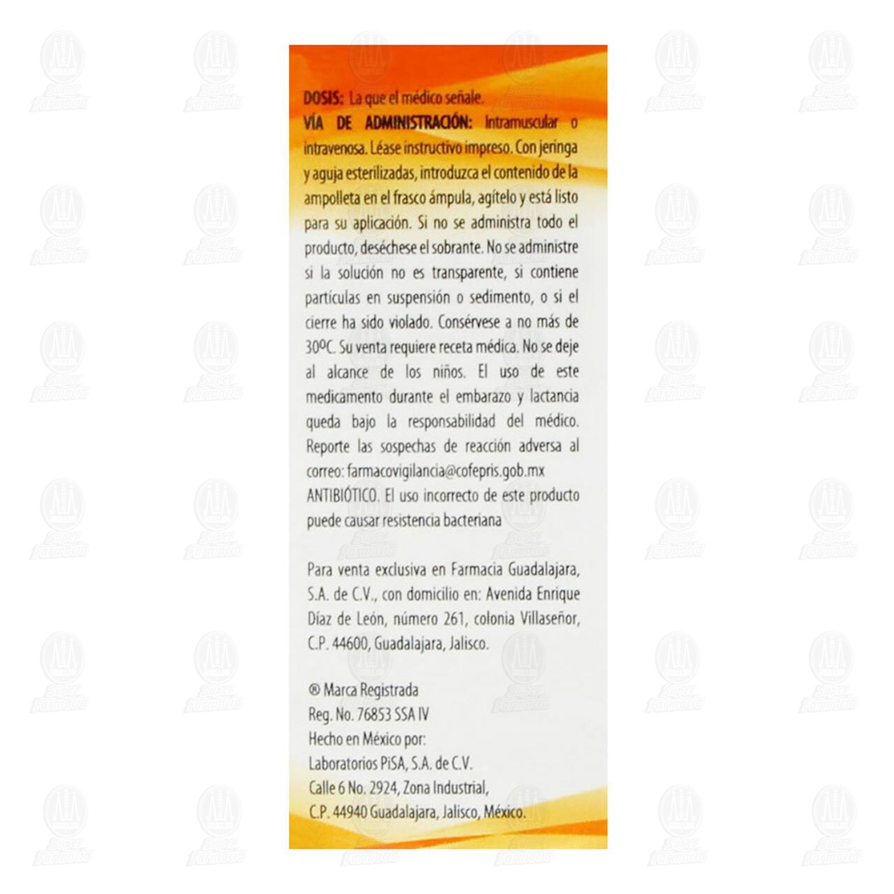 Ampicilina 1.0 gr, Soluci&oacute;n Inyectable Pharmalife. image number 2