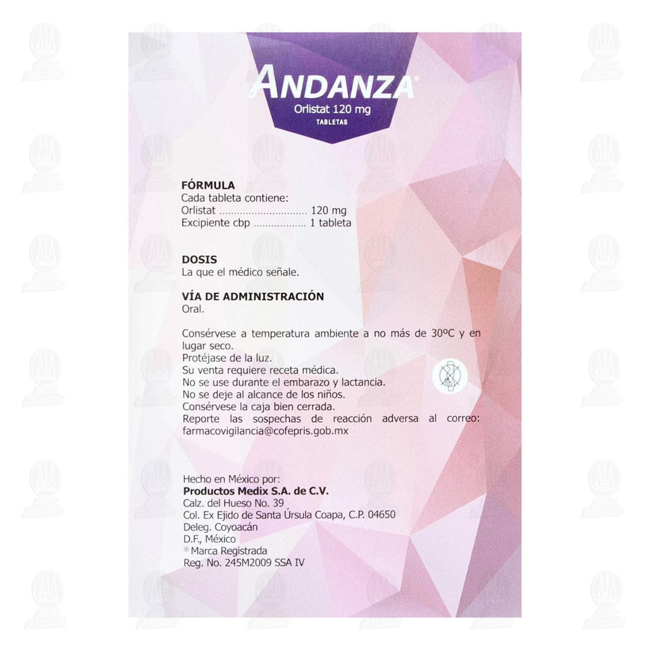 Andanza 120 mg, 30 Tabletas. image number 2
