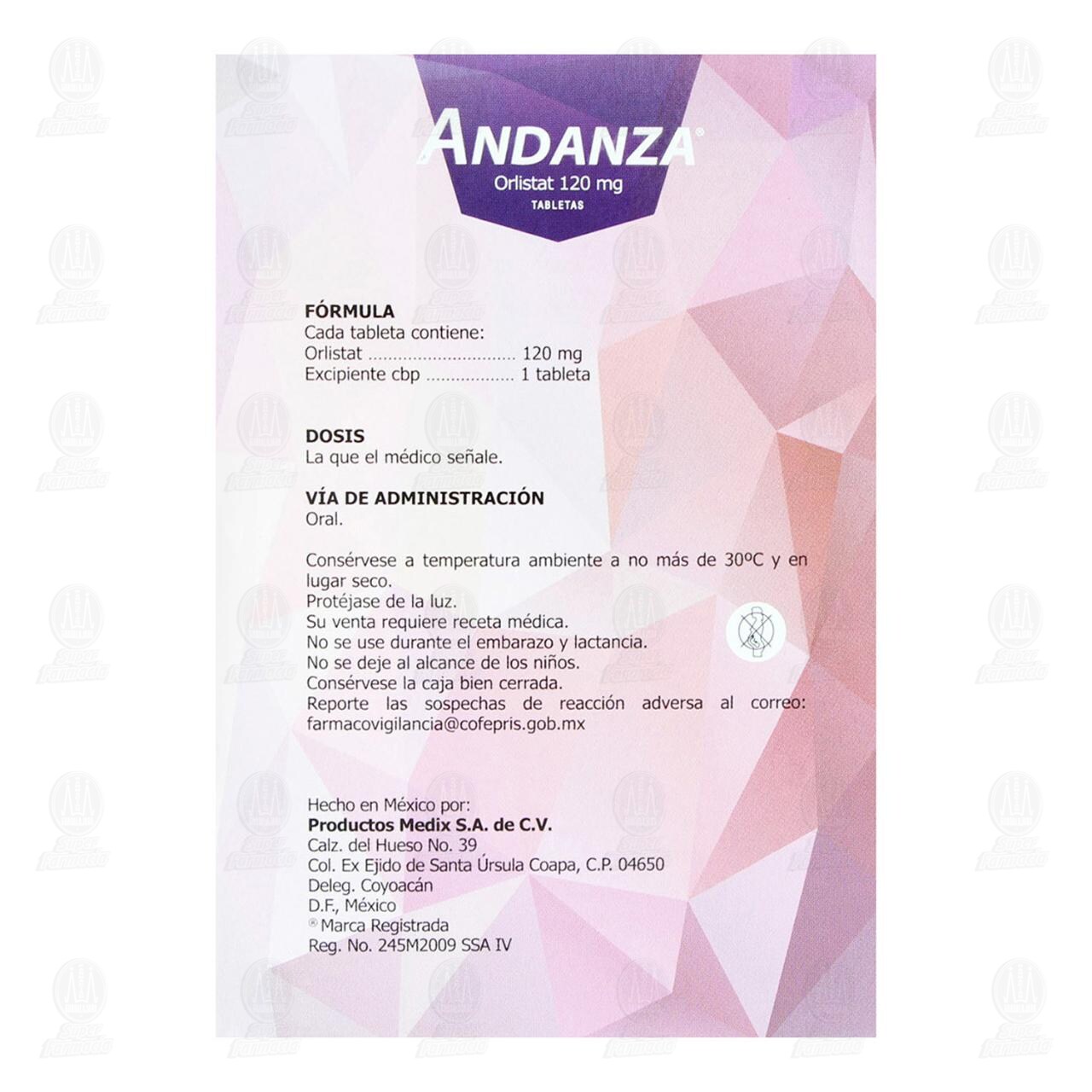 Andanza 120 mg, 30 Tabletas. image number 2
