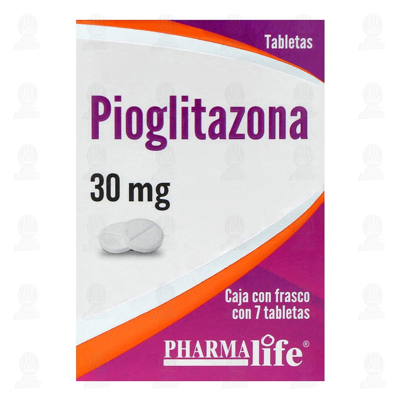 Pioglitazona 30 mg, 7 Tabletas Pharmalife. image number 1
