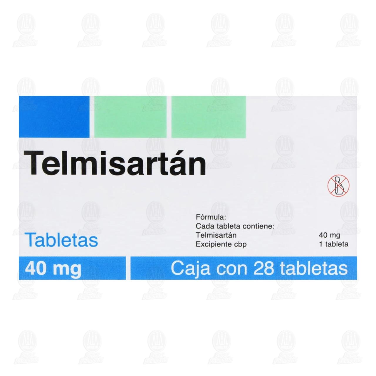 Telmisart&aacute;n 40 mg, 28 Tabletas. image number 1