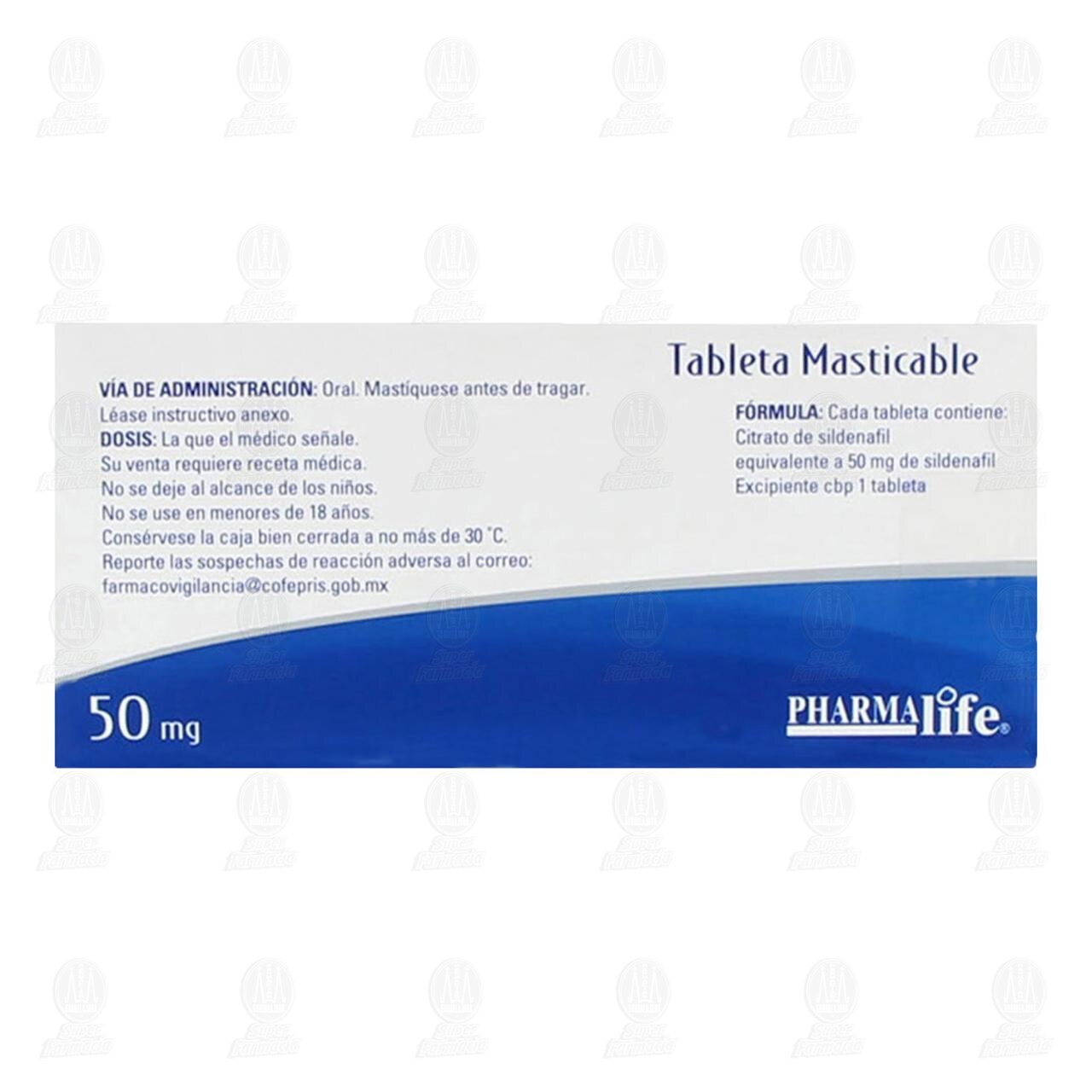 Sildenafil 50 mg, 4 Tabletas Pharmalife. image number 2