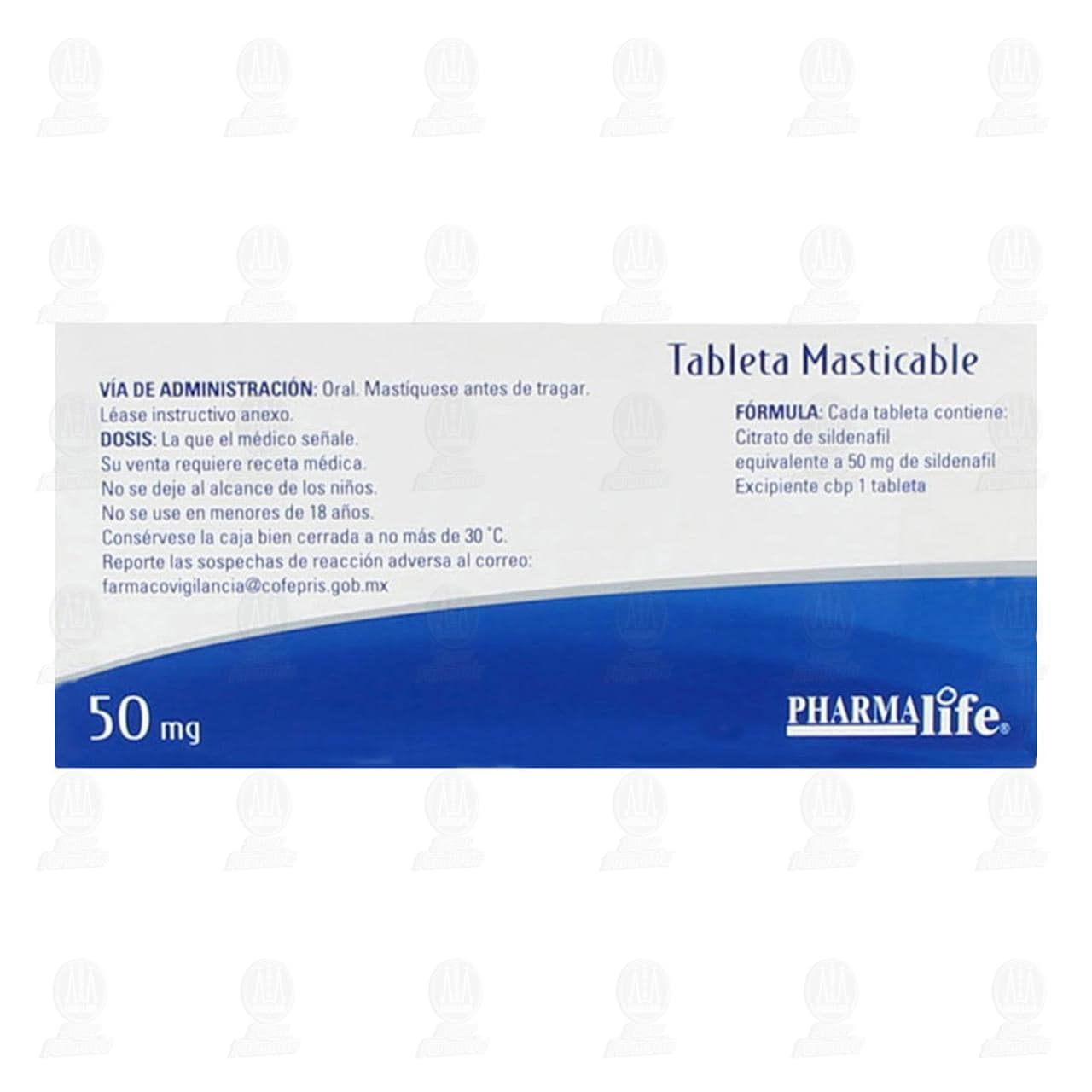 Sildenafil 50 mg, 4 Tabletas Pharmalife. image number 2