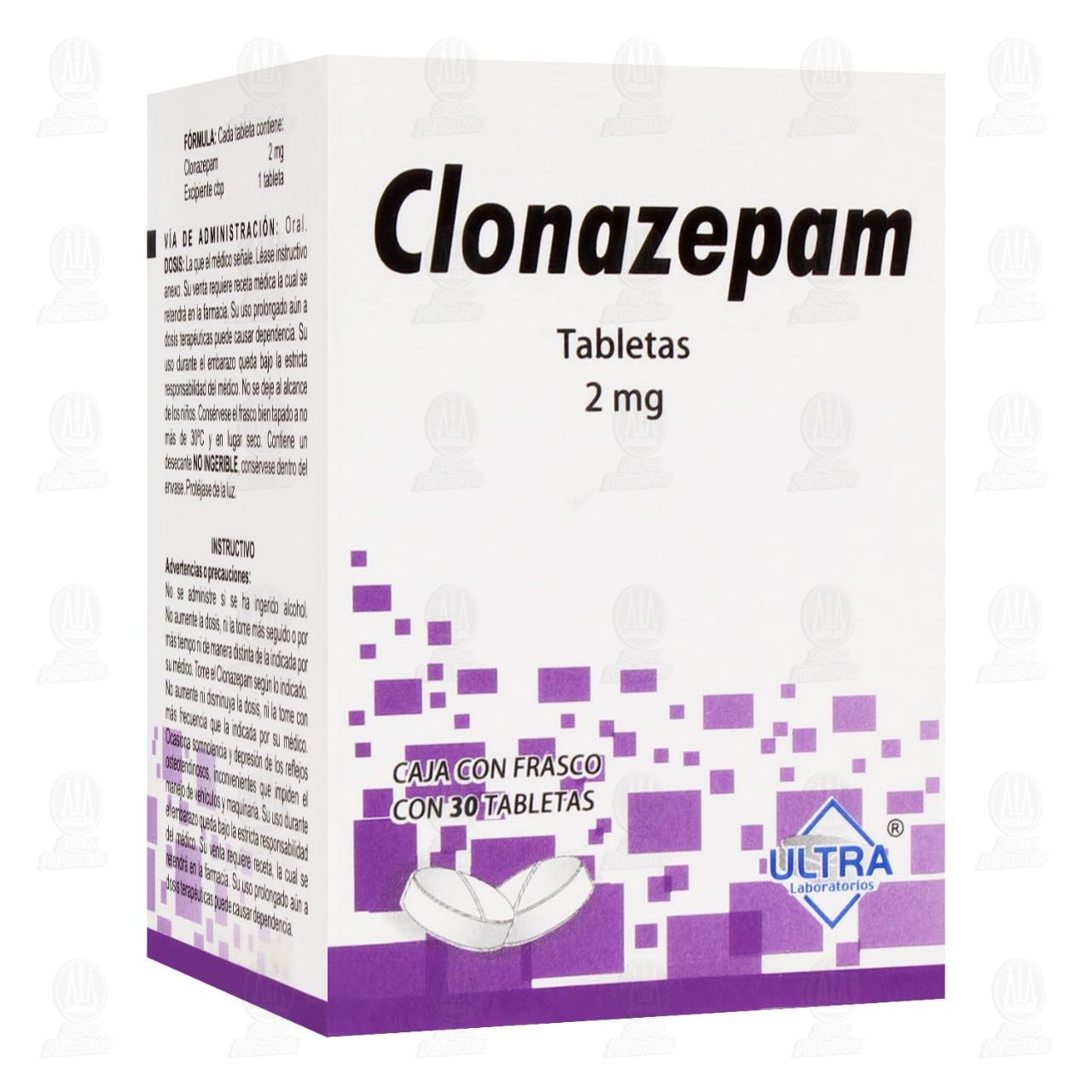 Clonazepam 2mg 30 Tabletas