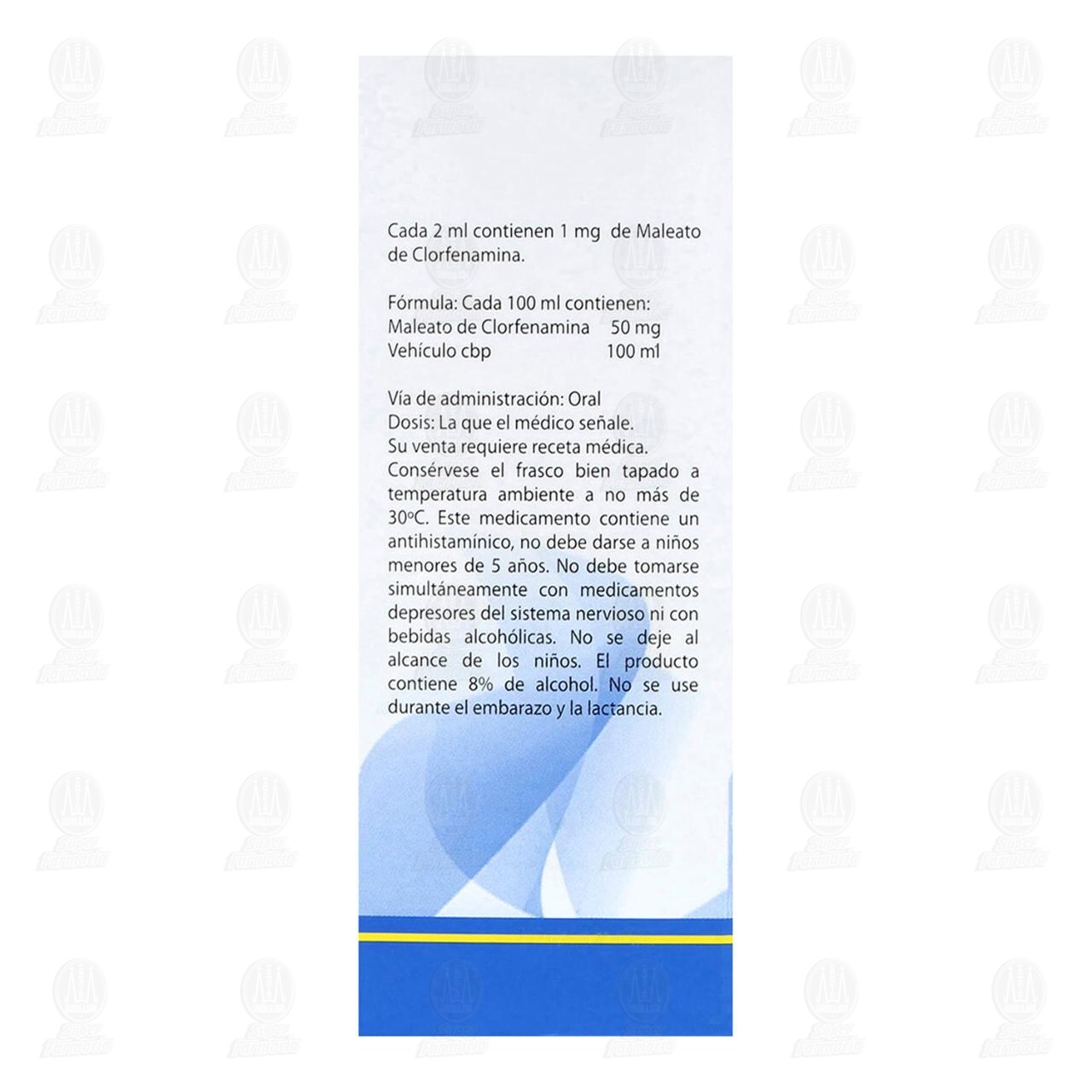 Clorfenamina 50 mg, 120 ml Jarabe Pharmalife. image number 2