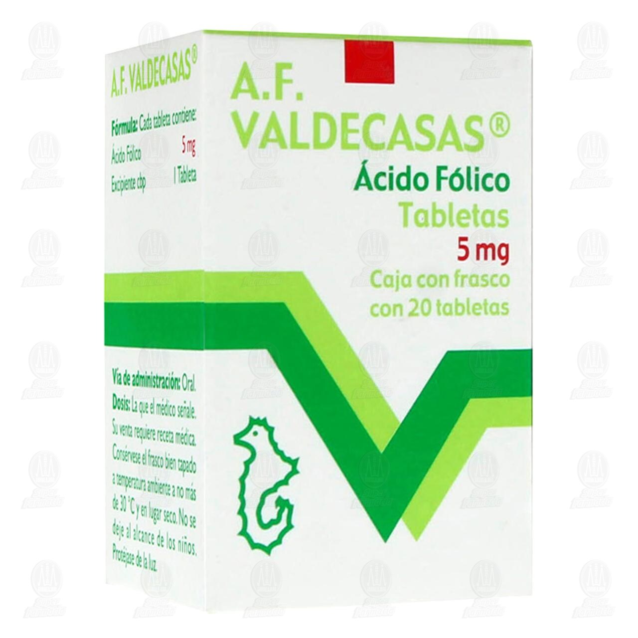 &Aacute;cido F&oacute;lico 5 mg, 20 Tabletas. image number 0