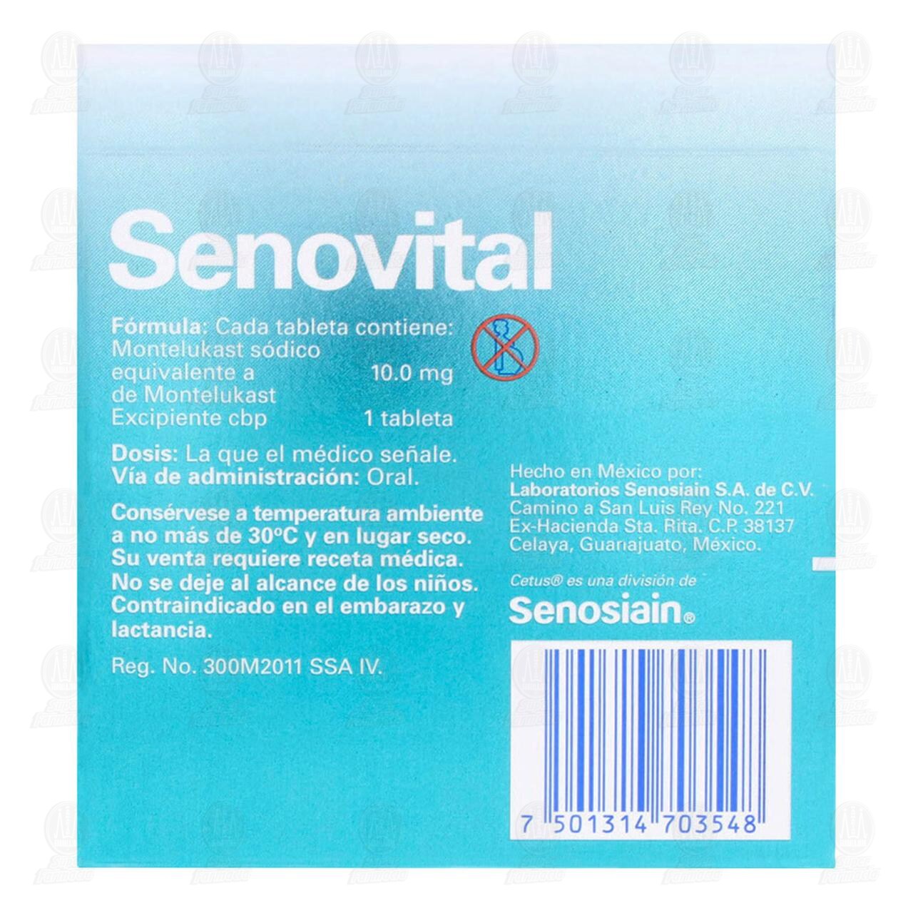 Senovital 10 mg, 30 Tabletas. image number 2