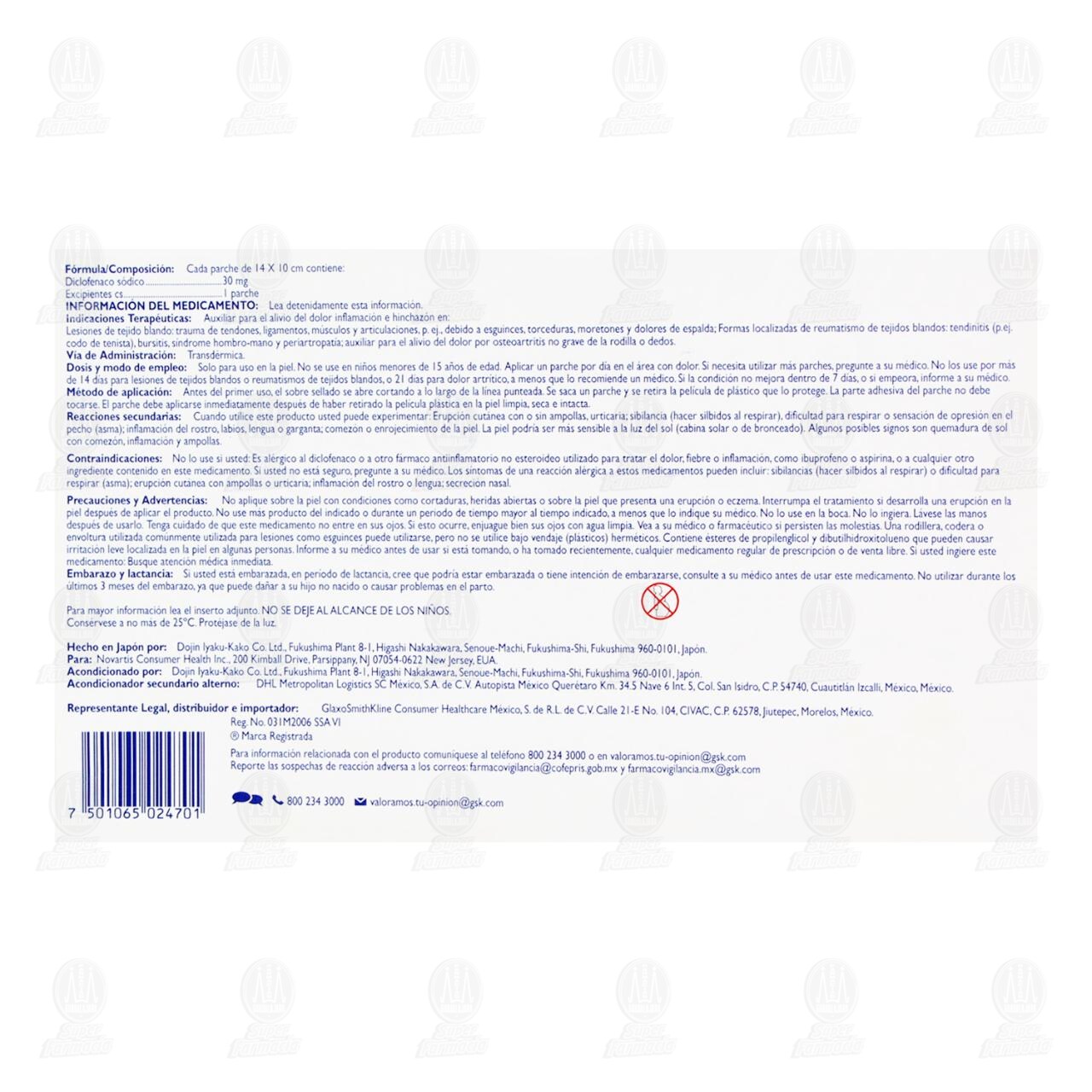 Voltaren 24H 30 mg, 5 Parches. image number 2