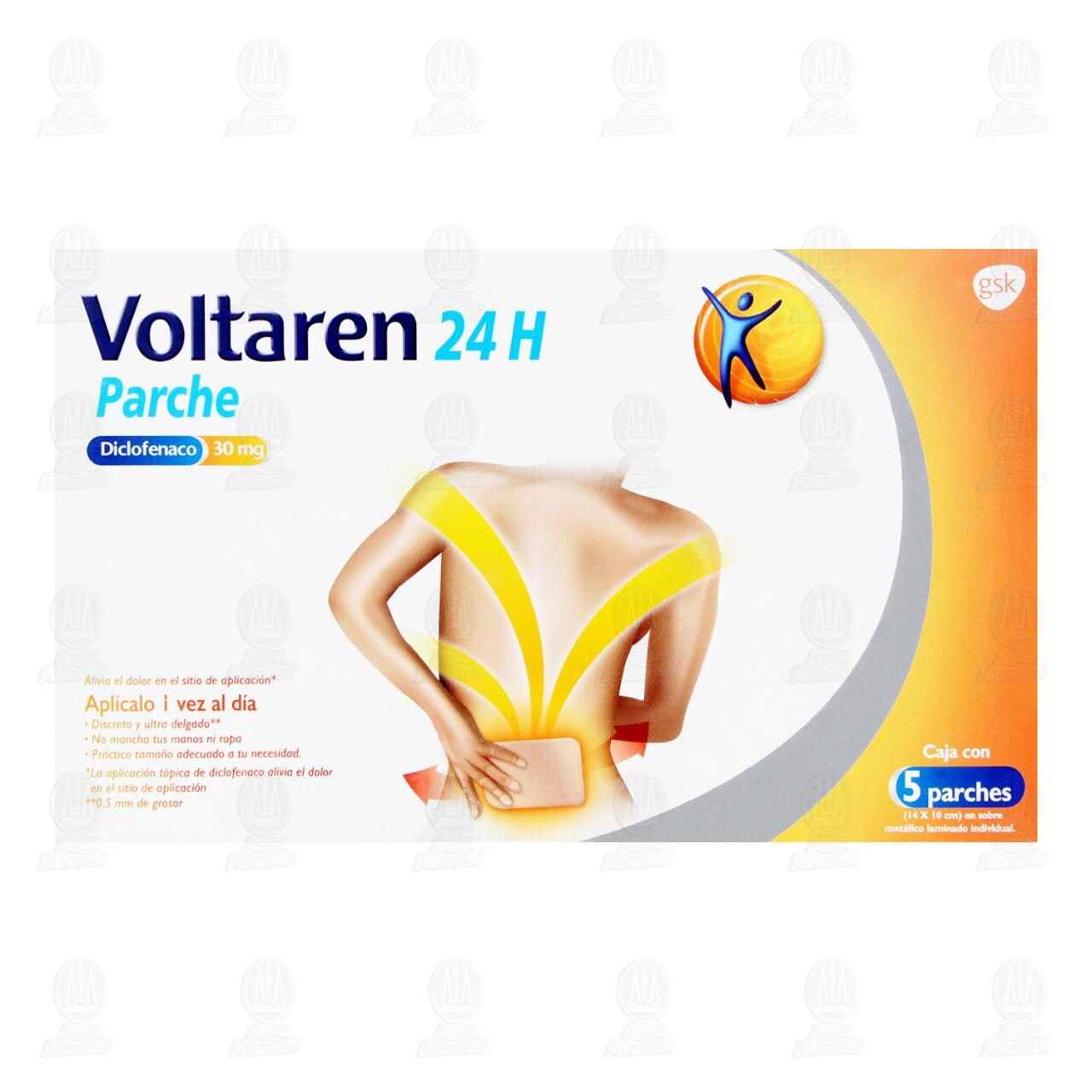 Voltaren 24H 30 mg, 5 Parches. image number 1