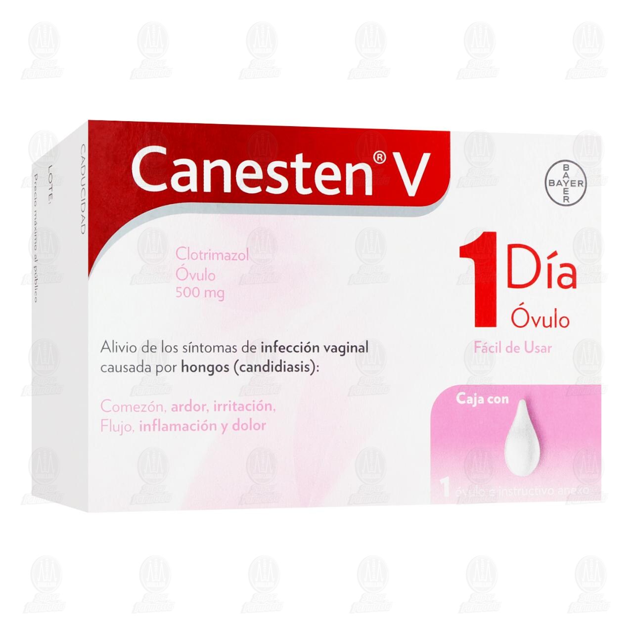 Canesten V 500 mg 1 D&iacute;a, 1 &Oacute;vulo. image number 0