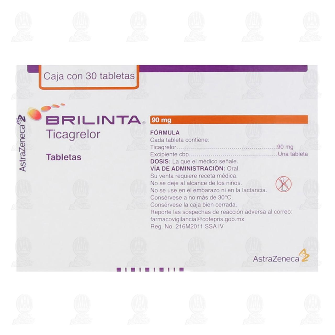 Brilinta 90 mg, 30 Tabletas. image number 2