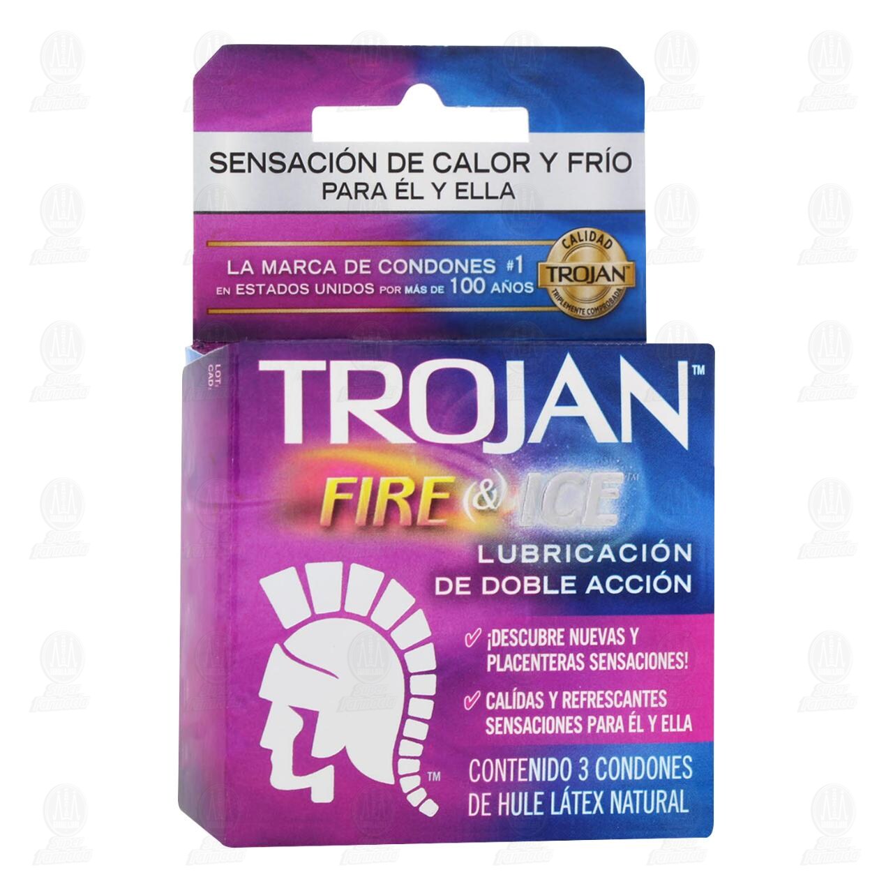 Trojan Condón Fire & Ice, 3 pzas. image number 0